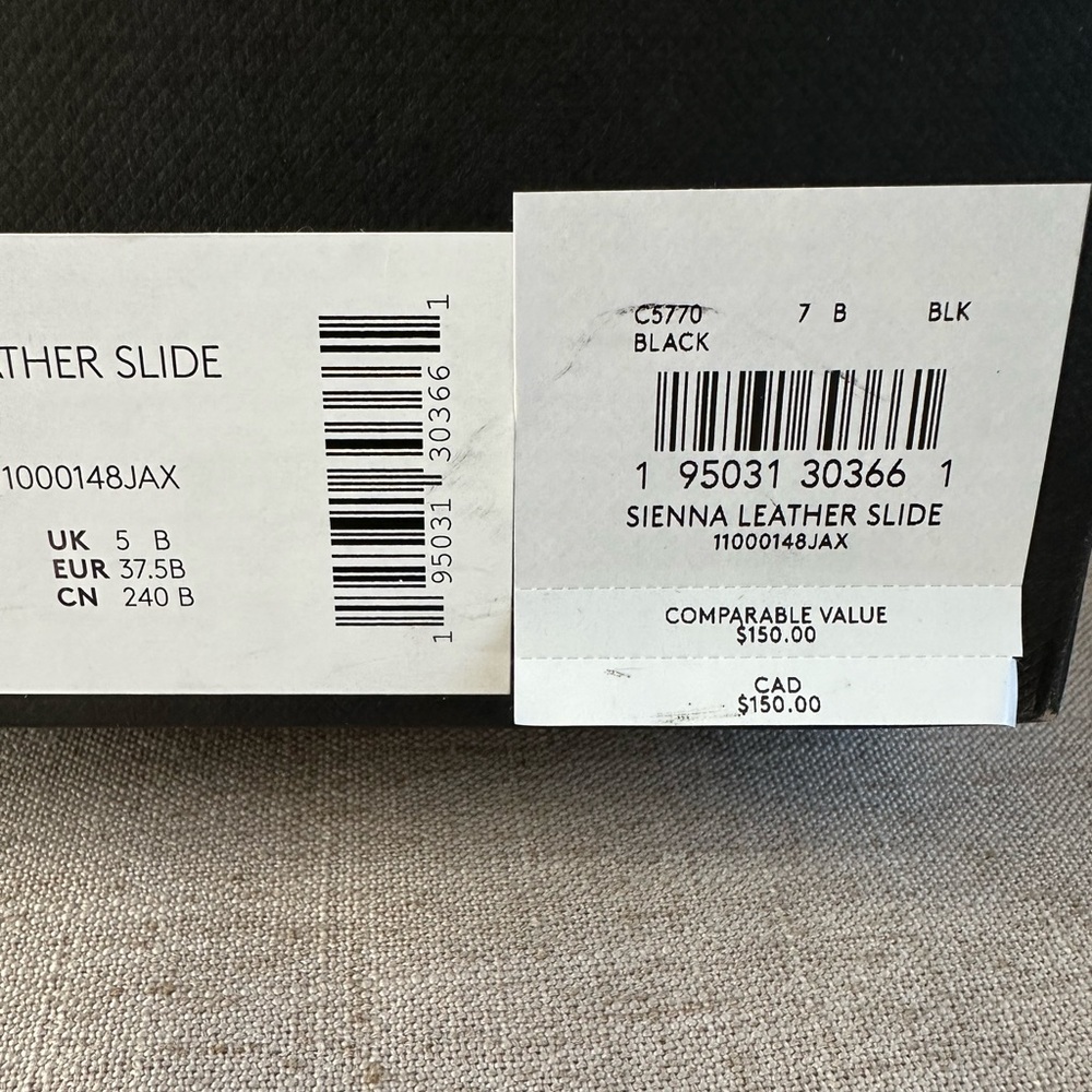 Coach black leather/gold buckle Sienna Leather Slide, size 7 - Picture 5 of 5